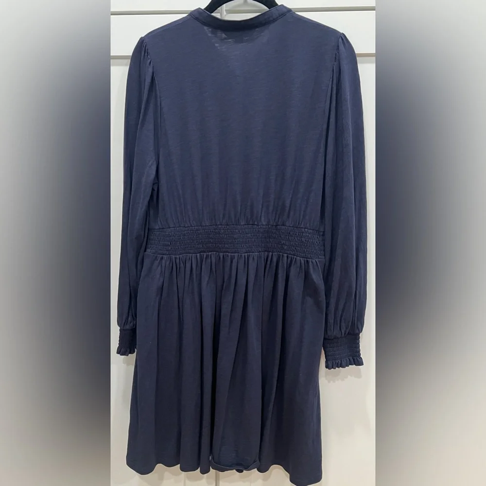 BODEN SMOCKED WAIST DRESS, NAVY, SIZE 10. - Picture 5 of 9
